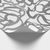 Grijs Elegant Neutrale Zwemmen Abstracte Waterverf Cadeaupapier (Hoek)