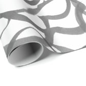 Grijs Elegant Neutrale Zwemmen Abstracte Waterverf Cadeaupapier (Rol Hoek)