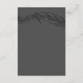 Grijs Elegant Veren Trouwdetails Informatiekaartje (Achterkant)