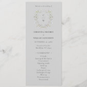 Grijs Elegant Winter Wildbloemen Bruiloft Programmakaart (Voorkant)