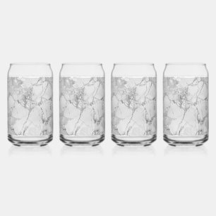 Grijs Elegante Wervelingen Marmeren Textuur Drinkw Blikvorm Glas