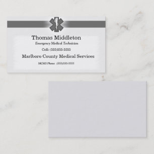 Grijs EMS/EMT Contact Kaart Visitekaartje