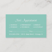 Grijs en Aqua Bloemen Damast Afspraak Afsprakenkaartje (Achterkant)