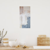 Grijs en beige Abstract Poster voor kunstschilderi (Keuken)