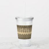 Grijs en beige acryl drinkbeker (Voorkant)