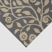 Grijs en beige bloemenpatroon Nice Simple Tissuepapier (Detail)