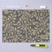 Grijs en beige bloemenpatroon Nice Simple Tissuepapier (Craft)
