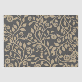 Grijs en beige bloemenpatroon Nice Simple Tissuepapier