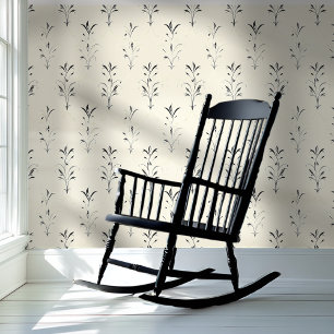 Grijs en beige bloemenstijl behang