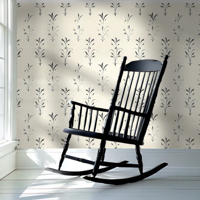 Grijs en beige bloemenstijl behang (Creator heeft geüpload)