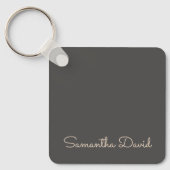 Grijs en beige gepersonaliseerd sleutelhanger (Voorkant)