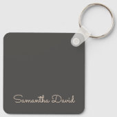 Grijs en beige gepersonaliseerd sleutelhanger (Achterkant)