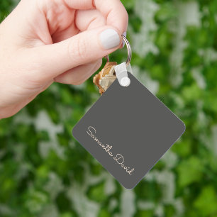 Grijs en beige gepersonaliseerd sleutelhanger