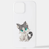 GRIJS- EN BEIGE KITTEN MET BLAUWE OGEN VERSNELLEN iPhone HOESJE (Achterkant)