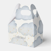 Grijs en beige Waterverf Baby shower Bedankdoosjes (Achterkant)