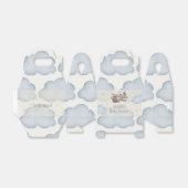 Grijs en beige Waterverf Baby shower Bedankdoosjes (Uitgevouwen)