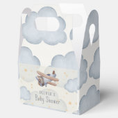 Grijs en beige Waterverf Baby shower Bedankdoosjes (Geopend)