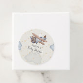 Grijs en beige Waterverf Baby shower Bedankjes Labels (In situ)