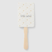 Grijs en beige Waterverf Baby shower Handwaaier (Achterkant)