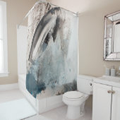 Grijs en blauw Abstract Kunstschilder.abstract, ar Douchegordijn (In situ)