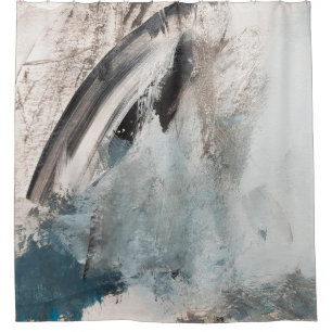 Grijs en blauw Abstract Kunstschilder.abstract, ar Douchegordijn