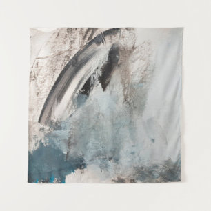 Grijs en blauw Abstract Kunstschilder.abstract, ar Wandkleed