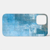 Grijs en blauw Abstract Kunstschilderij Case-Mate iPhone Case (Achterkant (horizontaal))