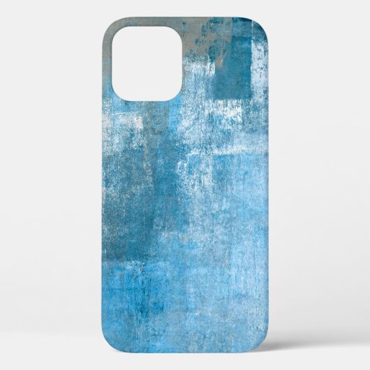 Grijs en blauw Abstract Kunstschilderij Case-Mate iPhone Case (Achterkant)