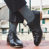 Grijs en blauw abstract plantenpatroon Koele natuu Sokken