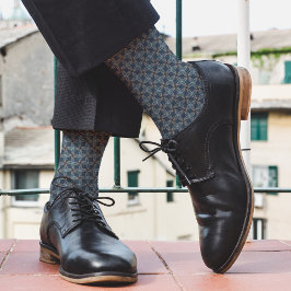 Grijs en blauw abstract plantenpatroon Koele natuu Sokken