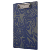 Grijs en blauw abstract spiraalpatroon gepersonali klembord (Links)