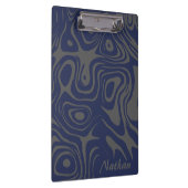 Grijs en blauw abstract spiraalpatroon gepersonali klembord (Rechts)