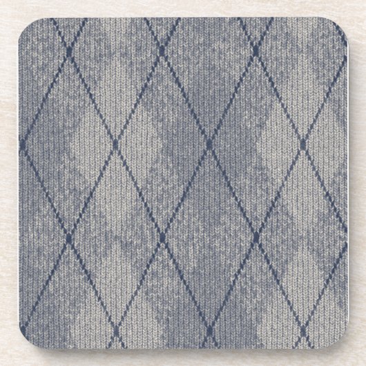Grijs en Blauw Argyle Bier Onderzetter (Voorkant)
