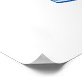 Grijs en Blauw Bloemboeket Vrouwelijk Poster (Hoek)