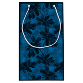 Grijs en blauw bloemmotief. klein cadeauzakje (Achterkant)