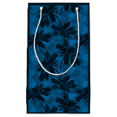 Grijs en blauw bloemmotief. klein cadeauzakje (Voorkant)