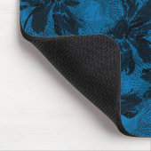 Grijs en blauw bloemmotief. muismat (Hoek)