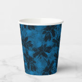 Grijs en blauw bloemmotief. papieren bekers (Links)