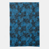 Grijs en blauw bloemmotief. theedoek (Verticaal)
