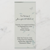 Grijs en Blauw Butterfly Meadow Bruiloft Programma Programmakaart (Voorkant)