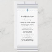 Grijs en Blauw Eerste Uitnodiging van de Communie (Voorkant)