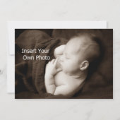 Grijs en blauw Foto Aankondiging 5x7 kaart (Achterkant)