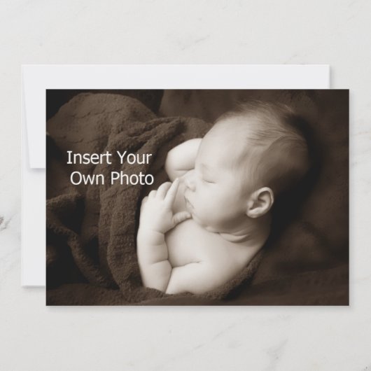 Grijs en blauw Foto Aankondiging 5x7 kaart (Achterkant)