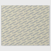 Grijs en blauw gefeliciteerd ontworpen cadeaupapier (Vlak)