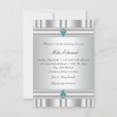 Grijs en blauw kruis doop kaart (Achterkant)