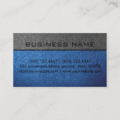Grijs en blauw leder visitekaartje (Achterkant)