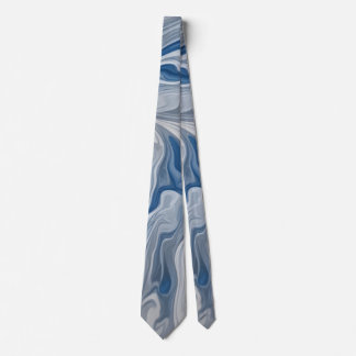 Grijs en blauw marmer stropdas