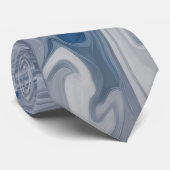 Grijs en blauw marmer stropdas (Opgerold)