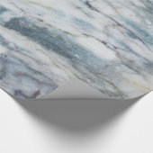 Grijs en Blauw Marmeren Textuur Cadeaupapier (Hoek)