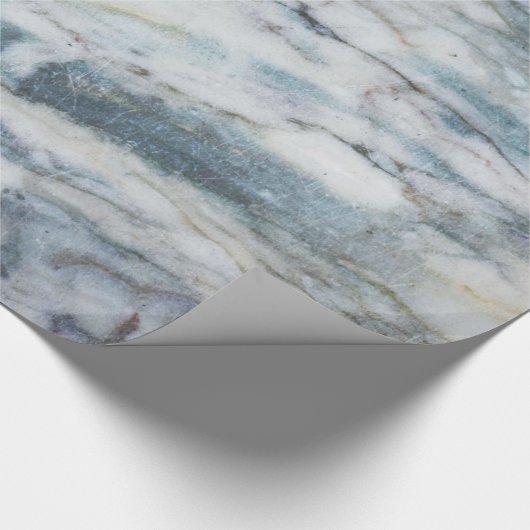 Grijs en Blauw Marmeren Textuur Cadeaupapier (Hoek)